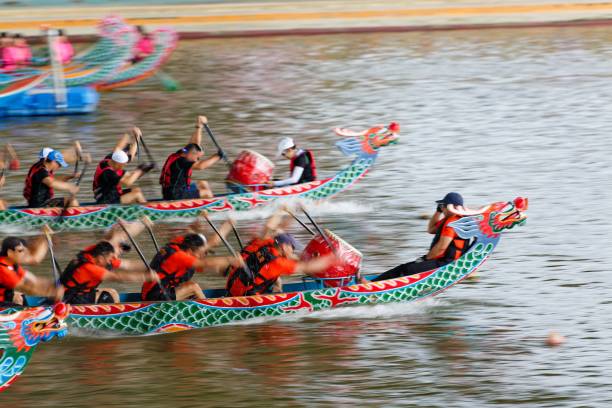 Dragon boat paddling